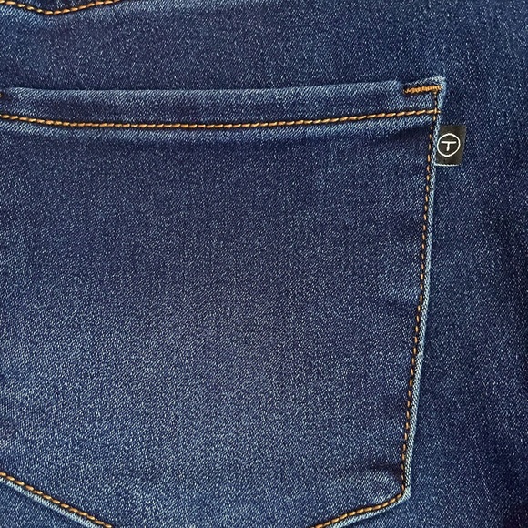 Tahari•Dark Blue Comfort Luxe Double Button Skinny Stretch Denim - Picture 8 of 9